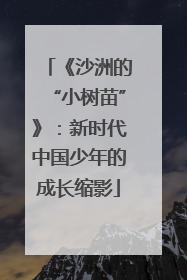 《沙洲的“小树苗”》：新时代中国少年的成长缩影