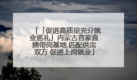 「促进高质量充分就业巡礼」内蒙古首家直播带岗基地 匹配供需双方 促进上岗就业