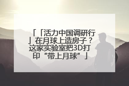 「活力中国调研行」在月球上造房子？这家实验室把3D打印“带上月球”