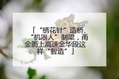 “绣花针”造桥、“机器人”制梁，甬金衢上高速金华段这样“智造”