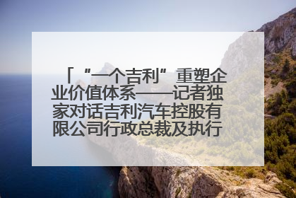 “一个吉利”重塑企业价值体系——记者独家对话吉利汽车控股有限公司行政总裁及执行董事桂生悦