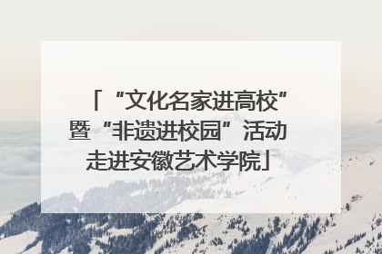 “文化名家进高校”暨“非遗进校园”活动走进安徽艺术学院