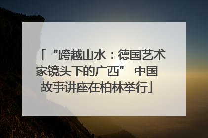 “跨越山水：德国艺术家镜头下的广西” 中国故事讲座在柏林举行