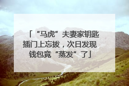 “马虎”夫妻家钥匙插门上忘拔，次日发现钱包竟“蒸发”了