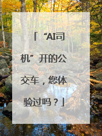“AI司机”开的公交车，您体验过吗？