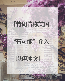 特朗普称美国“有可能”介入以伊冲突