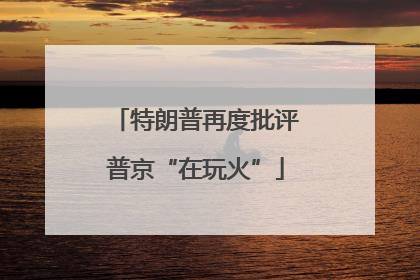 特朗普再度批评普京“在玩火”