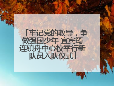 牢记党的教导，争做强国少年 宜宾筠连镇舟中心校举行新队员入队仪式