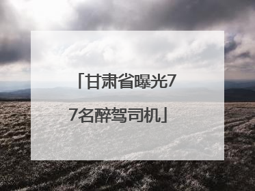 甘肃省曝光77名醉驾司机