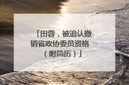 田蓉，被追认撤销省政协委员资格（附简历）