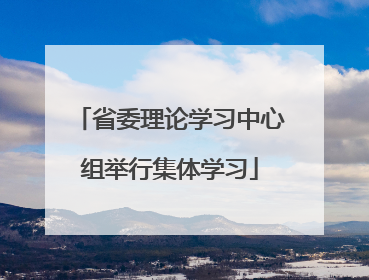 省委理论学习中心组举行集体学习