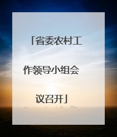 省委农村工作领导小组会议召开