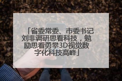 省委常委、市委书记刘非调研思看科技，勉励思看勇攀3D视觉数字化科技高峰