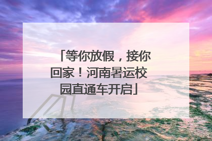 等你放假，接你回家！河南暑运校园直通车开启