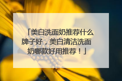 美白洗面奶推荐什么牌子好，美白清洁洗面奶哪款好用推荐！