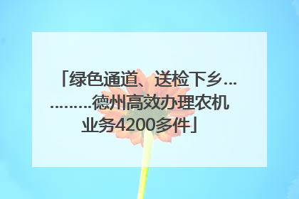 绿色通道、送检下乡…………德州高效办理农机业务4200多件