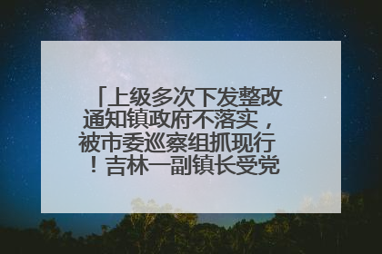 上级多次下发整改通知镇政府不落实，被市委巡察组抓现行！吉林一副镇长受党内警告处分