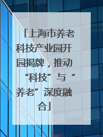 上海市养老科技产业园开园揭牌，推动“科技”与“养老”深度融合