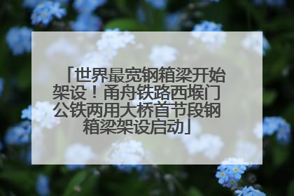 世界最宽钢箱梁开始架设！甬舟铁路西堠门公铁两用大桥首节段钢箱梁架设启动