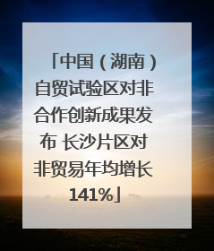 中国（湖南）自贸试验区对非合作创新成果发布 长沙片区对非贸易年均增长141%