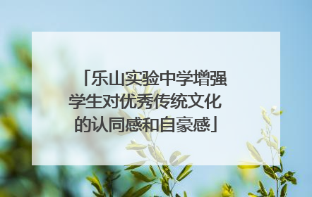 乐山实验中学增强学生对优秀传统文化的认同感和自豪感