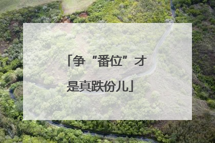 争“番位”才是真跌份儿
