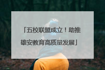 五校联盟成立！助推雄安教育高质量发展