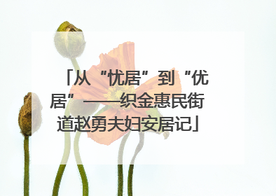 从“忧居”到“优居”——织金惠民街道赵勇夫妇安居记
