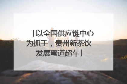 以全国供应链中心为抓手，贵州新茶饮发展弯道超车