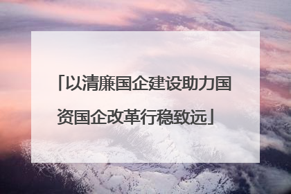 以清廉国企建设助力国资国企改革行稳致远