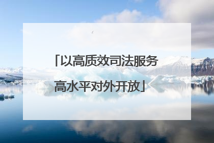 以高质效司法服务高水平对外开放