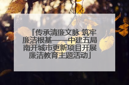 传承清廉文脉 筑牢廉洁根基——中建五局南开城市更新项目开展廉洁教育主题活动