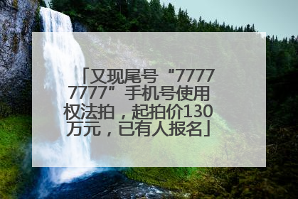 又现尾号“77777777”手机号使用权法拍，起拍价130万元，已有人报名