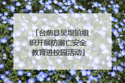 台前县吴坝镇组织开展防溺亡安全教育进校园活动