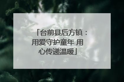 台前县后方镇：用爱守护童年 用心传递温暖