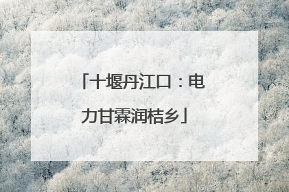 十堰丹江口：电力甘霖润桔乡
