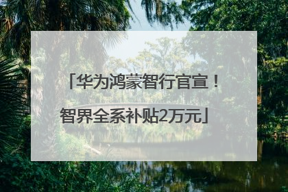 华为鸿蒙智行官宣！智界全系补贴2万元