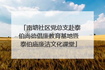 南塘社区党总支赴泰伯尚德倡廉教育基地暨泰伯庙廉洁文化课堂