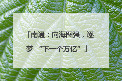 南通：向海图强，逐梦 “下一个万亿”
