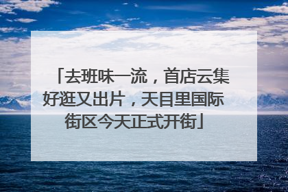 去班味一流，首店云集好逛又出片，天目里国际街区今天正式开街