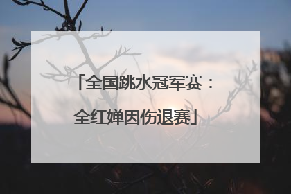 全国跳水冠军赛：全红婵因伤退赛