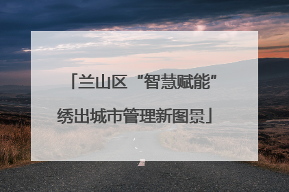 兰山区“智慧赋能”绣出城市管理新图景