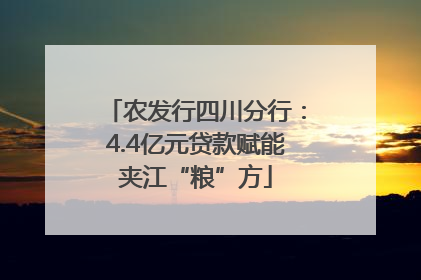 农发行四川分行：4.4亿元贷款赋能夹江“粮”方