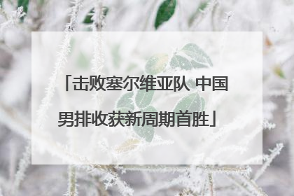 击败塞尔维亚队 中国男排收获新周期首胜