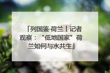 列国鉴·荷兰丨记者观察：“低地国家”荷兰如何与水共生