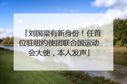 刘国梁有新身份！任首位驻纽约使团联合国运动会大使，本人发声