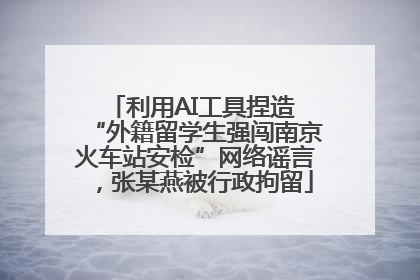 利用AI工具捏造 “外籍留学生强闯南京火车站安检”网络谣言，张某燕被行政拘留