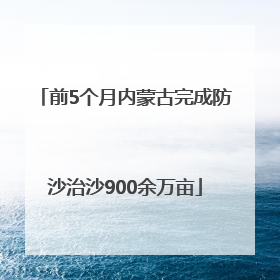 前5个月内蒙古完成防沙治沙900余万亩