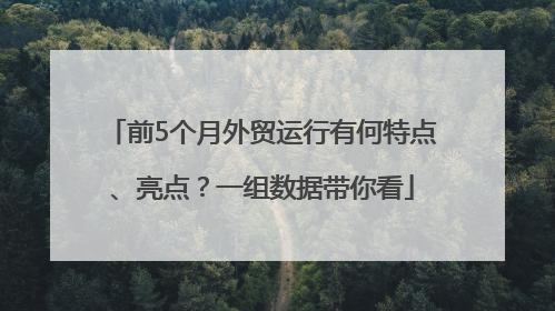 前5个月外贸运行有何特点、亮点？一组数据带你看