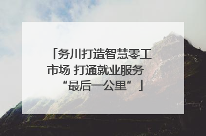 务川打造智慧零工市场 打通就业服务“最后一公里”